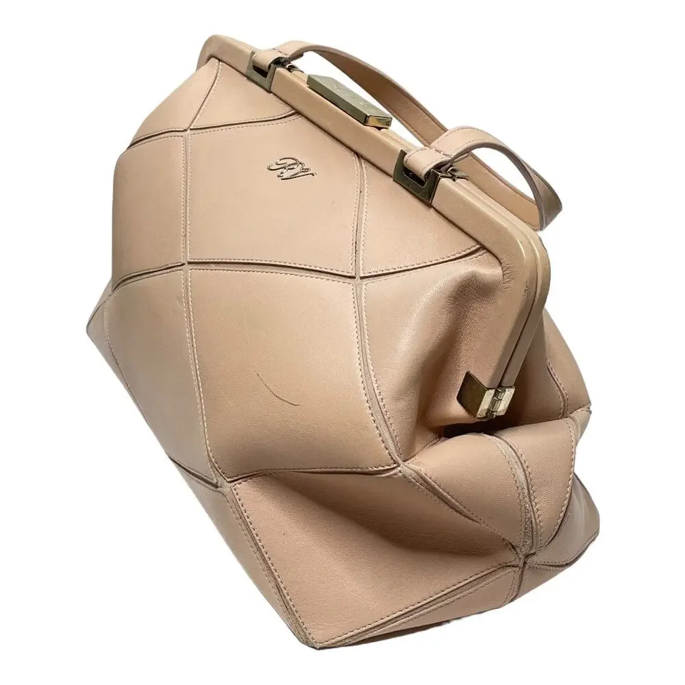 Roger Vivier Beige Leather Prismick Frame Bag Top Handle - Picture 4 of 10